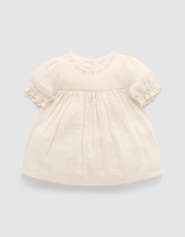 Purebaby - Embroidered Dress-Kids-Babies