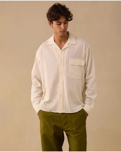 Charlton  - Long Sleeve Cloth Camp Collar Shirt