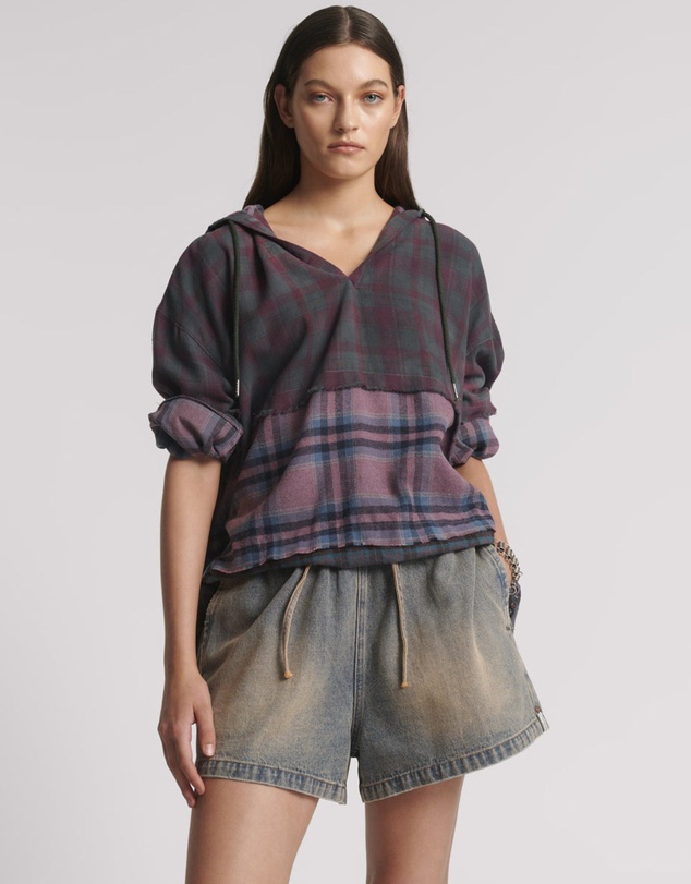 ONE TEASPOON - Boxer Low Waist Denim Shorts - Island Blue