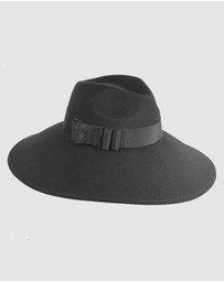 Max Alexander - Wide Brim Black Winter Hat