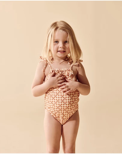 Wilson & Frenchy - Checkerberry Cutwork Swimsuit - Babies-Kids