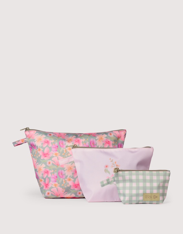 The Somewhere Co - Sage Wildflowers Handy Pouch Trio