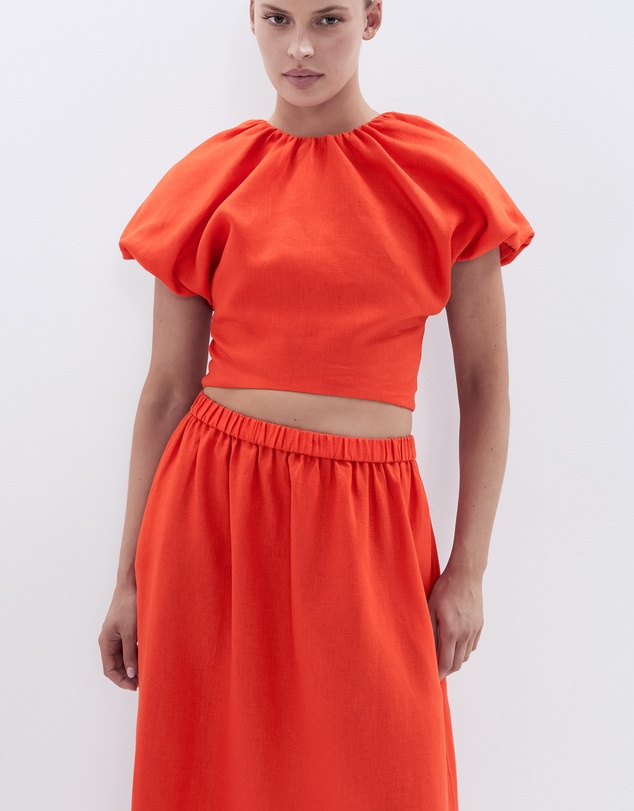 UNISON - Cropped Linen Top