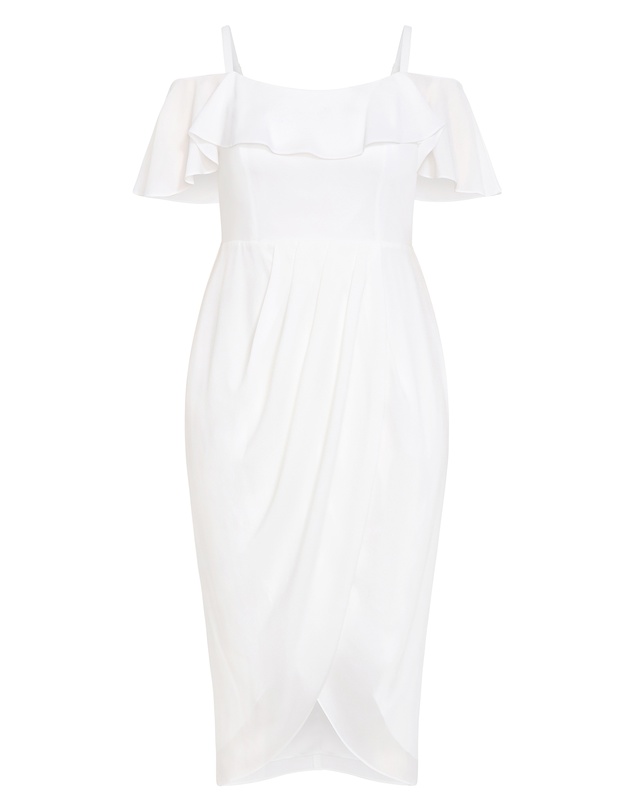 City Chic - Flirtation Drape Midi Dress