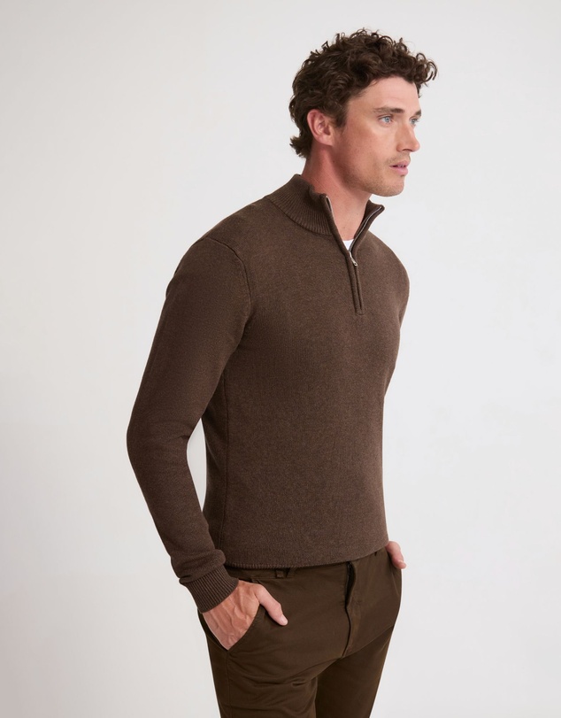 Oxford - Robert Zip Neck Knit Pullover