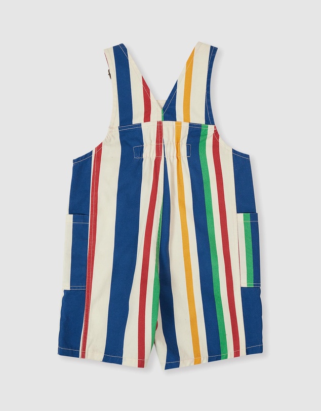 Goldie + Ace - 90s Bold Stripe James Denim Pocket Overalls - Babies-Kids