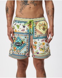 Camilla - Mid Length Boardshort With Elastic Waist