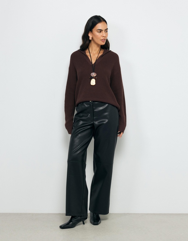 AERE - Lilo Cotton Wool Polo Knit