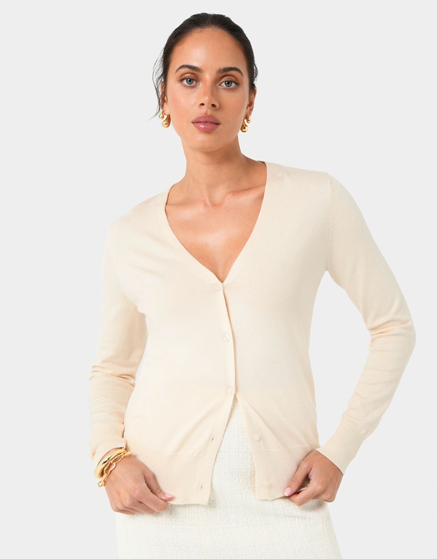 Forcast - Nicolette V-Neck Knit Cardigan