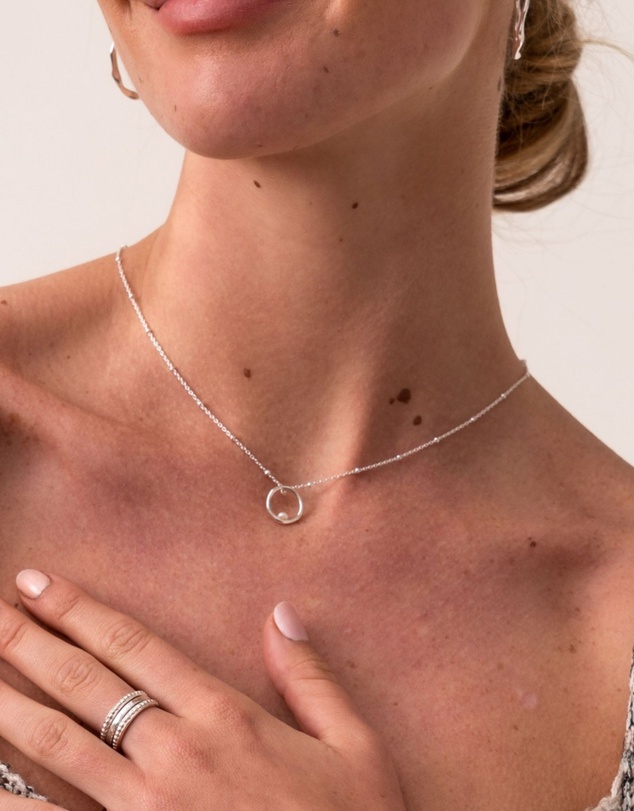Dower & Hall - Women's Open Circle & White Pearl Waterfall Pendant In Sterling Silver