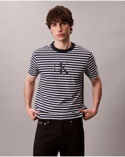 Calvin Klein Jeans - Monogram Logo Stripe Relaxed T-Shirt
