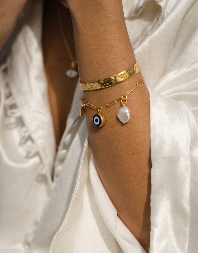 Ottoman Hands - Cornicello Evil Eye and Turquoise Charm Bracelet
