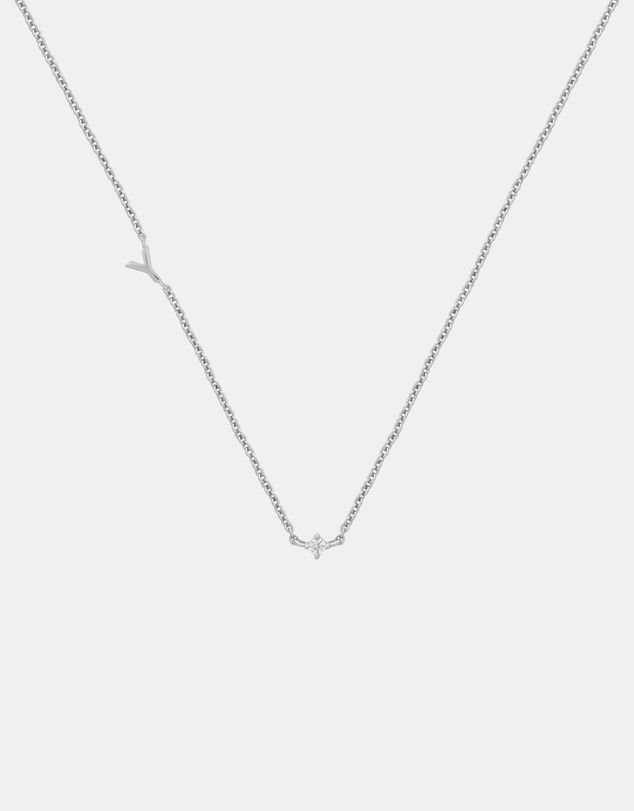 YCL  - Petite Initial Necklace Y - Sterling Silver