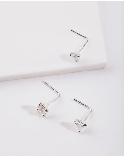 Lovisa - Sterling Silver Cubic Zirconia Nose Stud Pack
