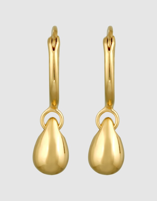 Elli Jewelry - Teardrop Hoop Earrings in Gold-Plated 925 Silver