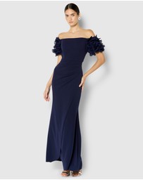 Montique - Diana Ruffle Sleeve Gown