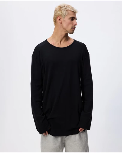 Surrounded By Ghosts - The Diaspore Relaxed Cotton Rib Long Sleeve Tail T-Shirt
