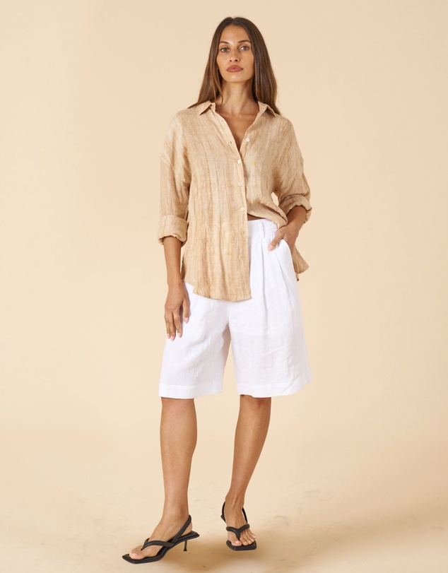 CAMIXA - Exalina Oversized Crinkle Linen Shirt