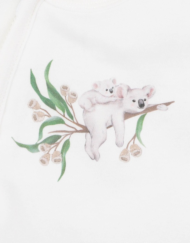 Bebe by Minihaha - Taylor Organic SS Koala Zip Romper - Babies
