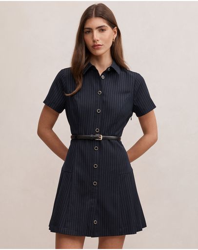 Navy Pinstripe