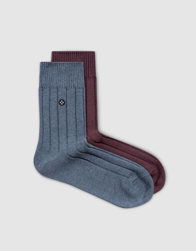 Sockdaily - Stone & Plum 2 Pack Quarter Socks