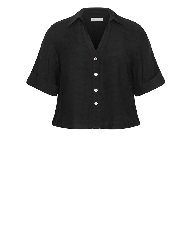 City Chic - Plus size Annie Relaxed Shirt - black