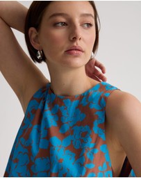 Oxford - Clover Printed Cotton Shell Top