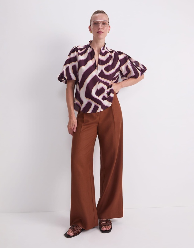 Sportscraft - Penny Short Sleeve Cotton Silk Blouse