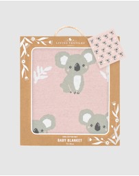 Living Textiles - Australiana Jacquard Blanket - Koala/Blush
