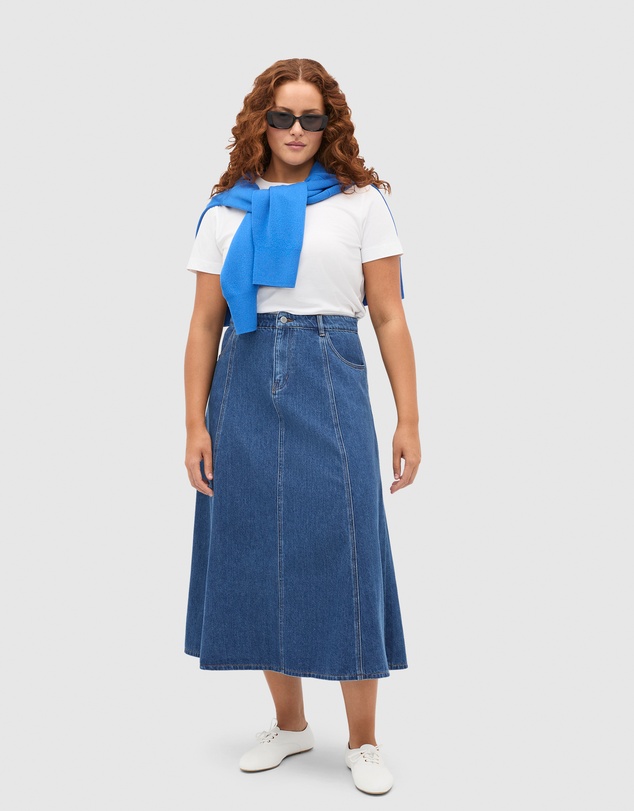 Seed Heritage - Denim A-Line Midi Skirt