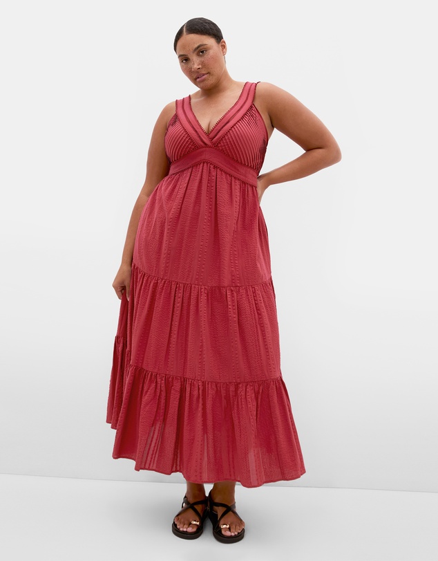 City Chic - Plus size Belle Trim Cotton Dress - sienna