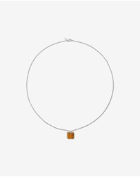 Michael Hill - Tiger’s Eye Square Pendant Necklace in Sterling Silver