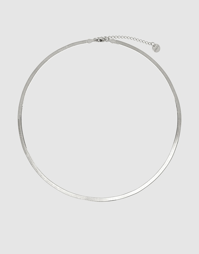 Najo - Herringbone Silver Necklace