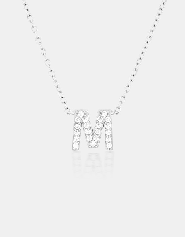 The Silver Collective - A-Z Letter Necklace - M