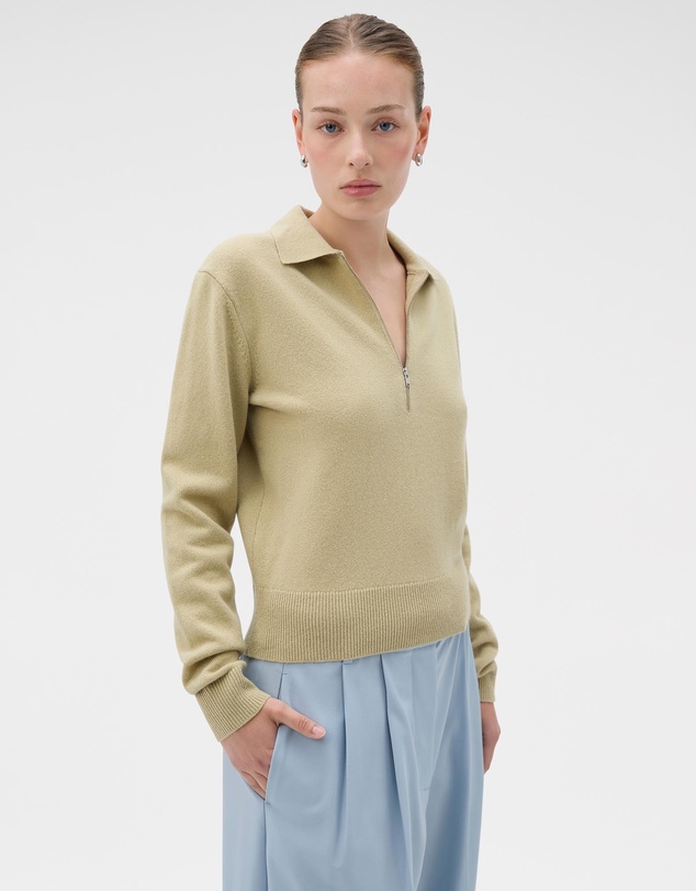Oroton - Long Sleeve Zip Polo