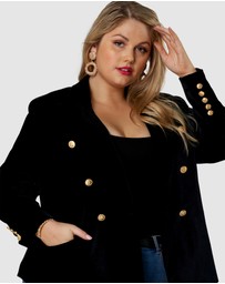 Pink Dusk by Curve Project - Take  A Vow Velvet Blazer