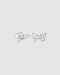 Elli Jewelry - Earrings Stud Bow Trend with Zirconia Crystals in 925 Sterling Silver