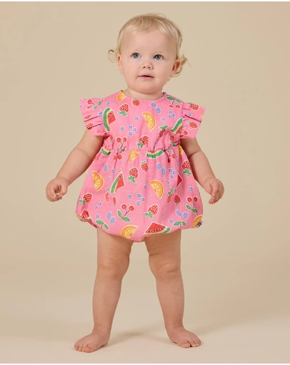Goldie + Ace - Fruit Salad Lani Linen Romper - ICONIC EXCLUSIVE - Babies