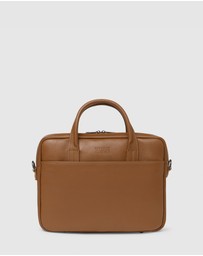 Republic of Florence - The Glasgow Pebble Tan Slim Briefcase