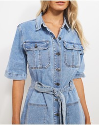 Atmos&Here - Zarah Short Sleeve Denim Mini Dress