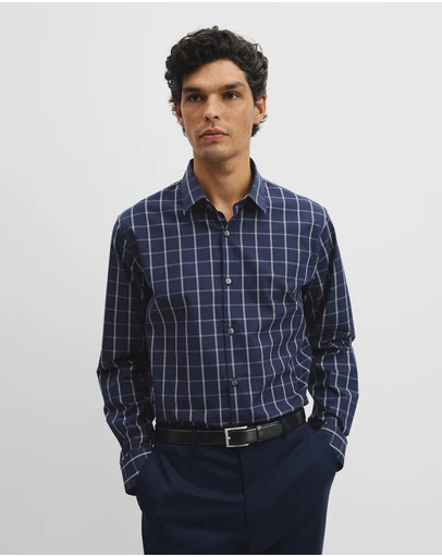Country Road - Long Sleeve Regular Cotton With Pockets Check Shirt