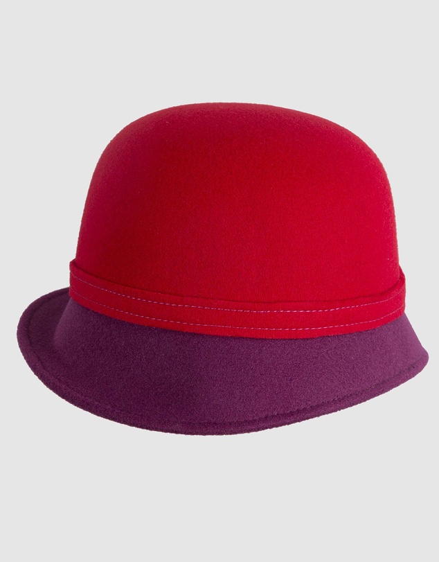 Max Alexander - Winter Felt Red/Wine Cloche Hat