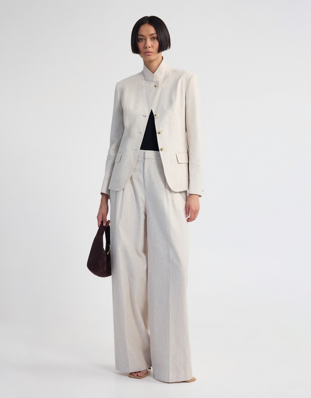 Oxford - Rae Linen Blend Crop/Cinched Blazer