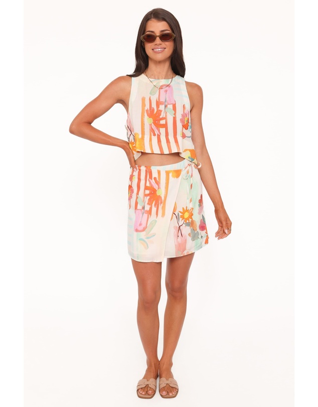 Petal & Pup - Siena Top - Blue Alfresco Floral