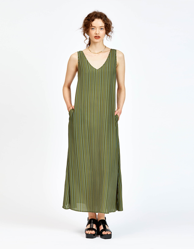 bul - Vida Dress Olive Stripe