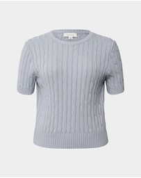 Forcast - Anita Short Sleeve Cable Knit
