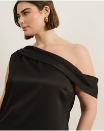 Atmos&Here Curvy - Eriselle Off Shoulder Satin Top