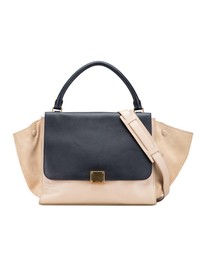 Pre-Loved by Azura Reborn - Pre-Loved Medium Bicolor Calfskin and Suede Trapeze Satchel