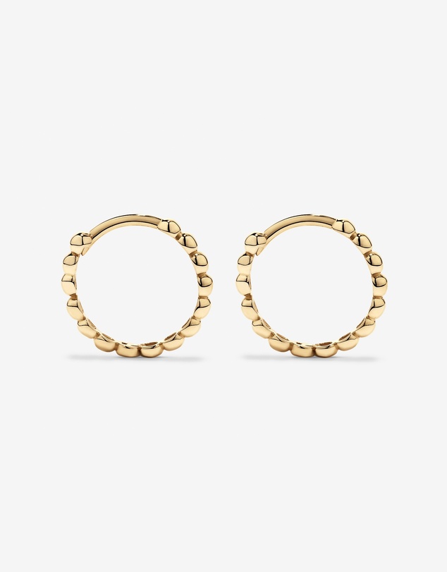 Michael Hill - 13.5mm Large Beaded Huggie Earrings in 10kt Yellow Gold