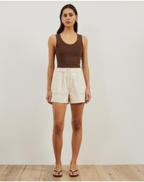 Atmos&Here - Cara Contrast Stitch Twill Shorts